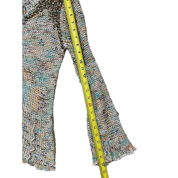 BCBGMaxazria Womens Sweater Cardigan Medium Ivory Sequin Button Down - Picture 11 of 12